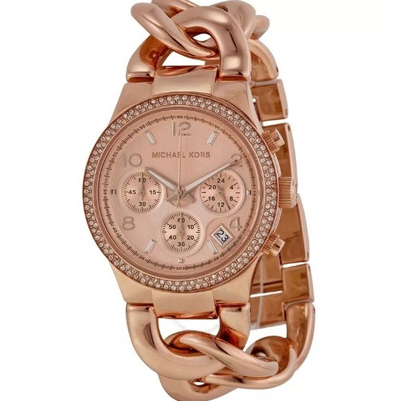 Michael Kors Runway Twist Chain Rose Gold Watch - Picture 2 of 6